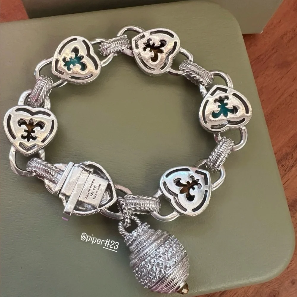 Judith Ripka Turquoise & Tigers Eye Doublet Heart-shaped Bracelet - Picture 8 of 11